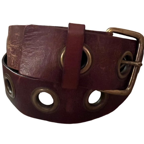 Distressed leather belt brown - Picture 1 of 5